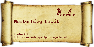 Mesterházy Lipót névjegykártya
